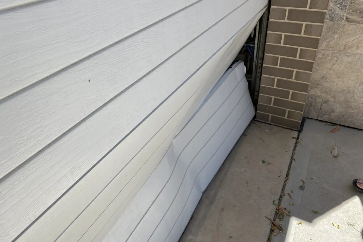 damaged garage door
